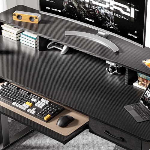 Electric Standing Desk with 2 Drawers, Height Adjustable for Home Office B137