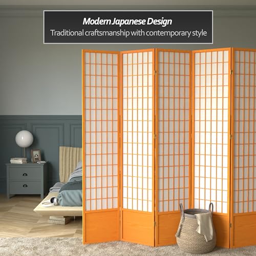 7 ft. Tall Window Pane Shoji Screen Room Divider, 3 Panels T5246