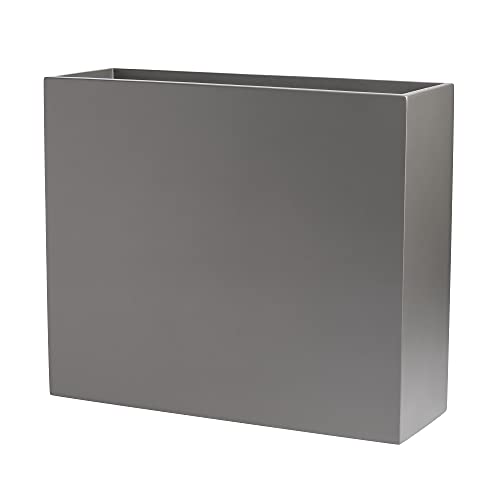 Calistoga Tall Rectangle Fiberglass Planter, Grey, 36 Inch