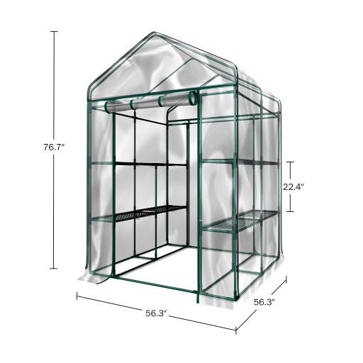 Mini Greenhouse with Locking Wheels and PVC Cover G5355