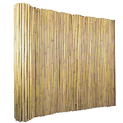 6Ft High x 8 Ft Long x 0.7In D Bamboo Screen, Natural Bamboo Fence Rolls, Eco-Friendly Bamboo Fencing for Outdoor Balcony Patio Garden Border Pool