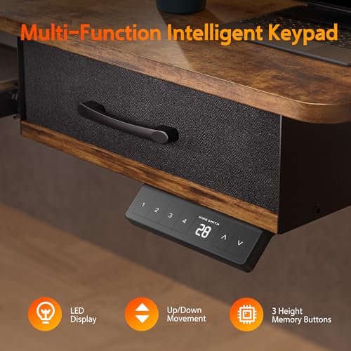 Electric Standing Desk with 2 Drawers, Height Adjustable for Home Office B137
