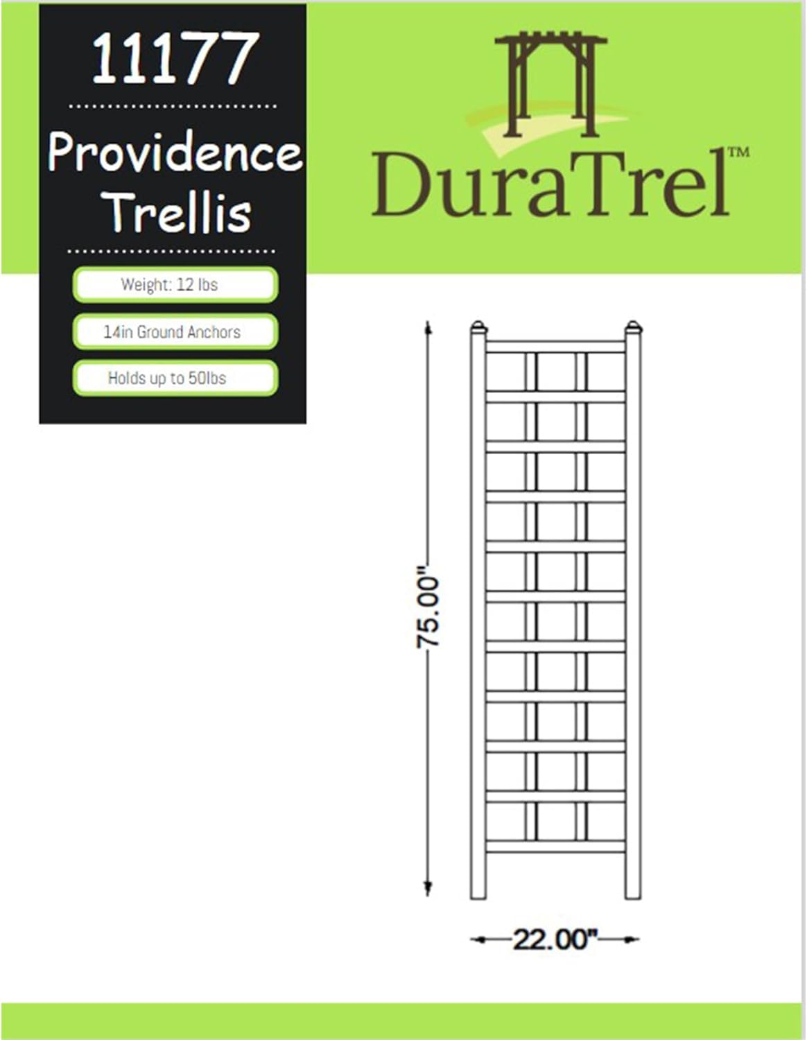 PVC Vinyl Outdoor Garden Patio Trellis with Ground Anchors K82353