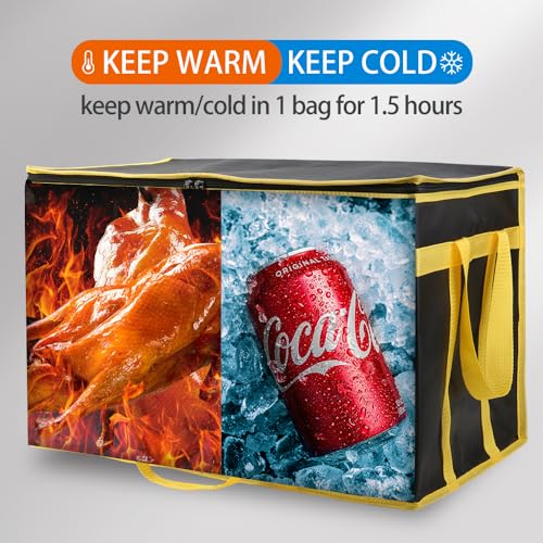 Insulated Food Delivery Bag Hot Cold Meal Carrier Cooler Tote K646948