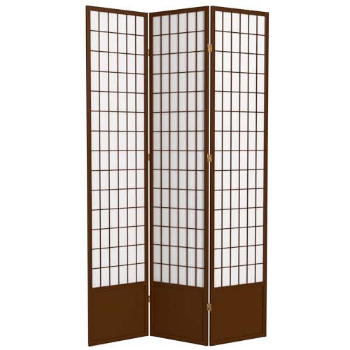 7 ft. Tall Window Pane Shoji Screen Room Divider, 3 Panels T5246