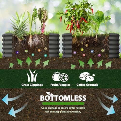 Galvanized Raised Garden Bed Oval Metal Planter Box for Vegetables Flowers A9593
