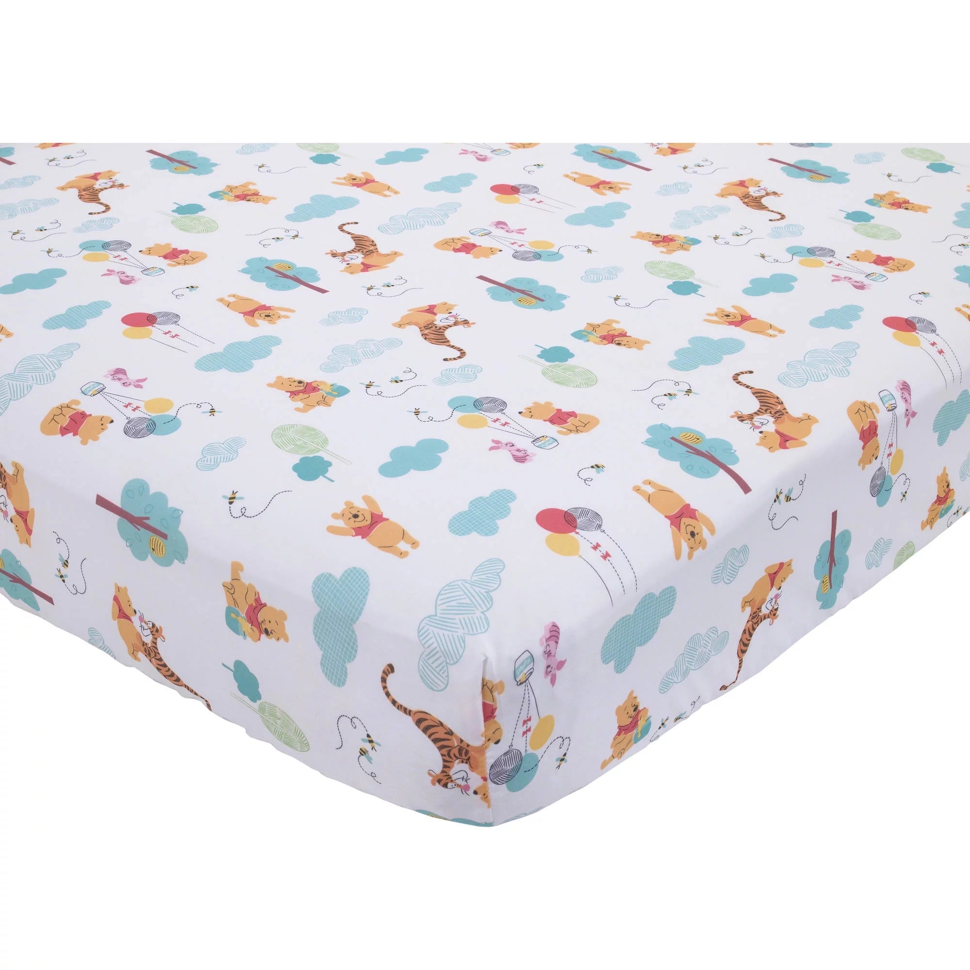 4-Piece Crib Bedding Set, Gray Red Blue D150