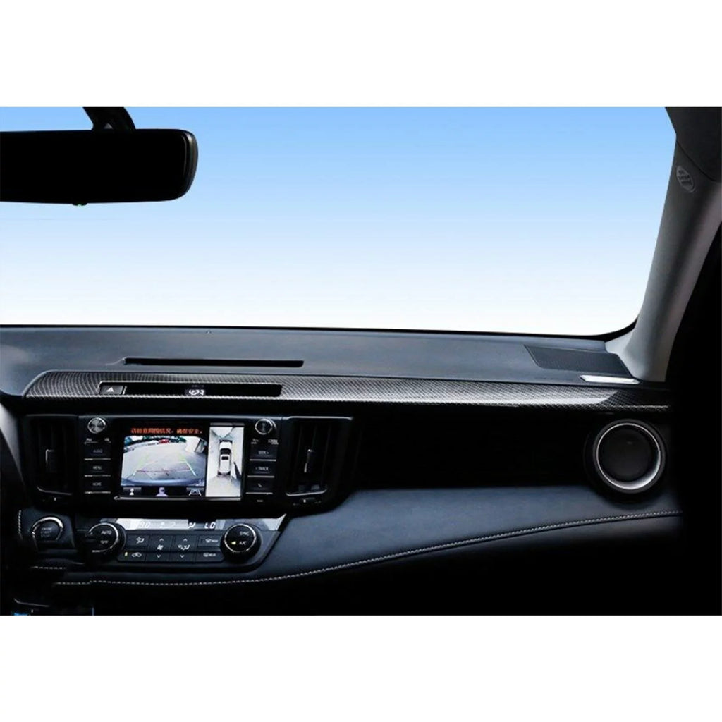 ABS Carbon Fiber Dashboard Console Panel Cover Trim for Toyota RAV4 2016-2018 J451