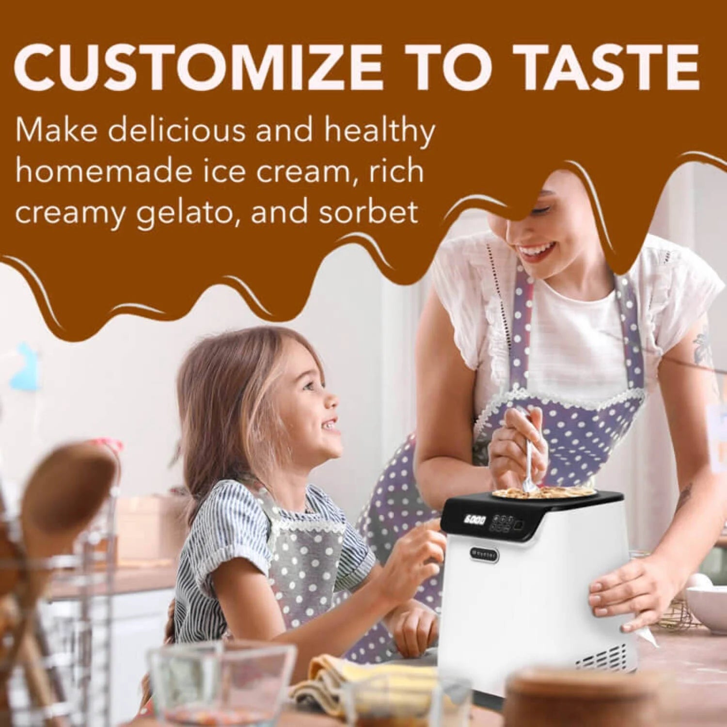 Compact Upright Automatic Ice Cream Maker with Stainless Steel Bowl I49903