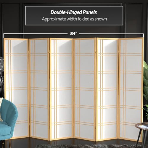 6 Panel Honey Room Divider X65165