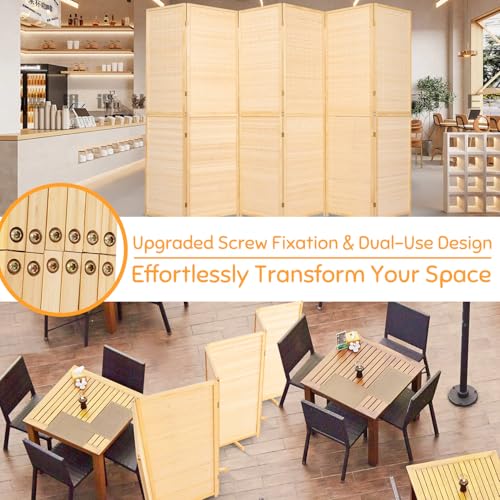 Bamboo Room Divider Folding Privacy Screen, 4 Panel, Beige T32841