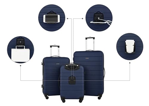 Smart Luggage Set with Cup Holder and USB Port, 20-Inch Carry-On K967