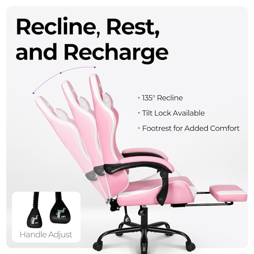 Ergonomic High Back Gaming Chair with Footrest PU Leather Recliner O1049