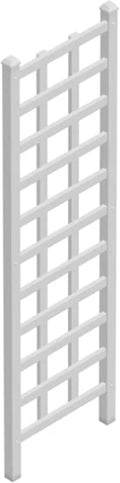 Dura-Trel Providence 22 x 75 Inch PVC Vinyl Outdoor Garden Patio Trellis, with Ground Anchors, White