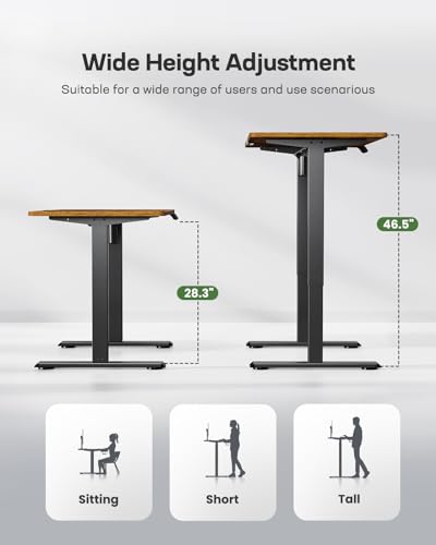 Electric Standing Desk with Drawers, Height Adjustable, Black G366