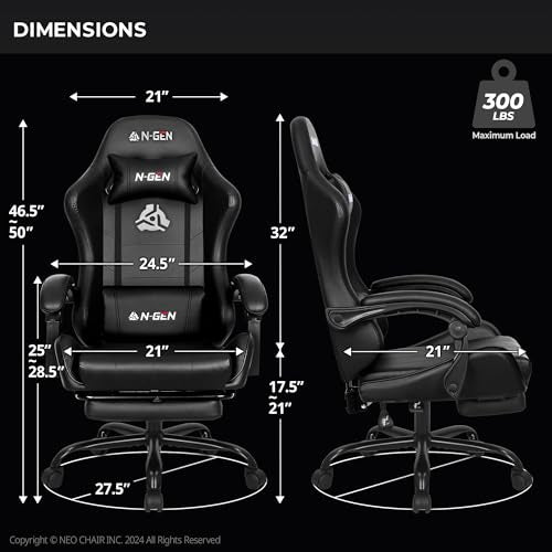 Ergonomic High Back Gaming Chair with Footrest PU Leather Recliner O1049