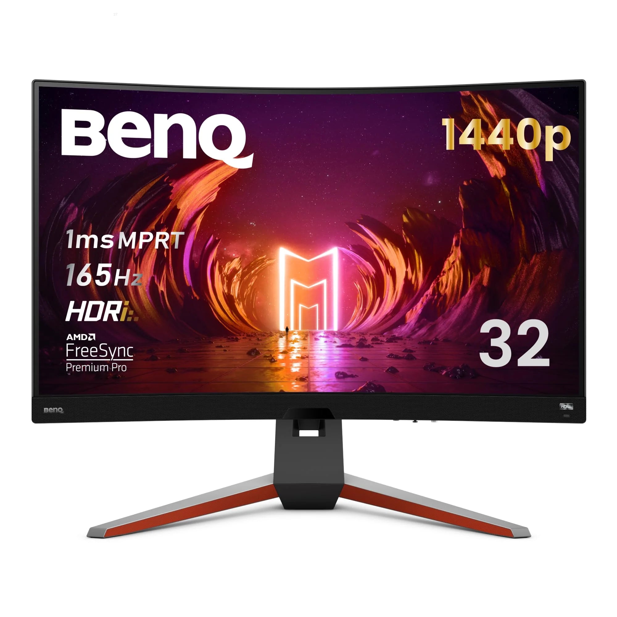 BenQ MOBIUZ EX3210R Curved Gaming Monitor 32" QHD 1440p 165Hz 1ms w/Remote | HDRi | 1000R | Color Optimizer | Freesync Premium Pro | Eye-Care | Height, Swivel & Tilt | 2.1ch w/ 5w sub | USB Hub