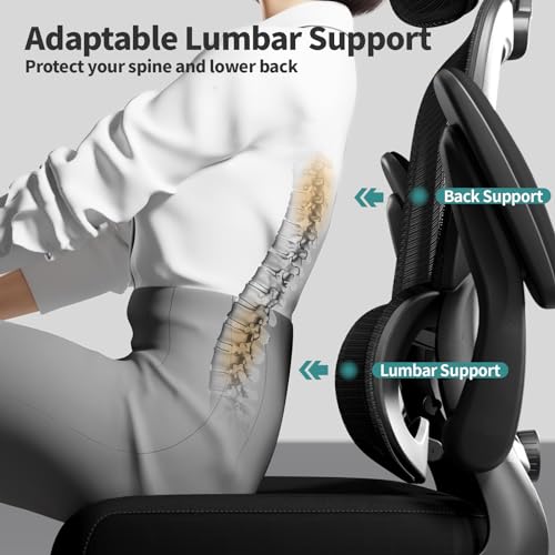 Ergonomic Mesh Office Chair with Wheels, High Back, 330 LBS Capacity C667113