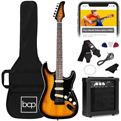 Beginner Electric Guitar Starter Kit with Case, Amp, and Accessories G63095