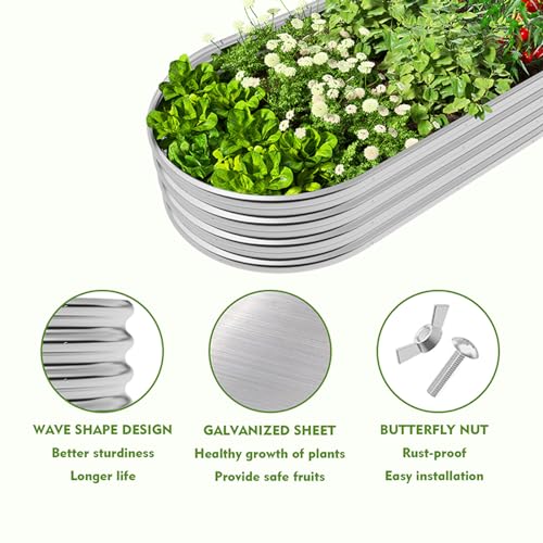 Galvanized Metal Raised Garden Bed for Vegetables, Flowers, Herbs S947997