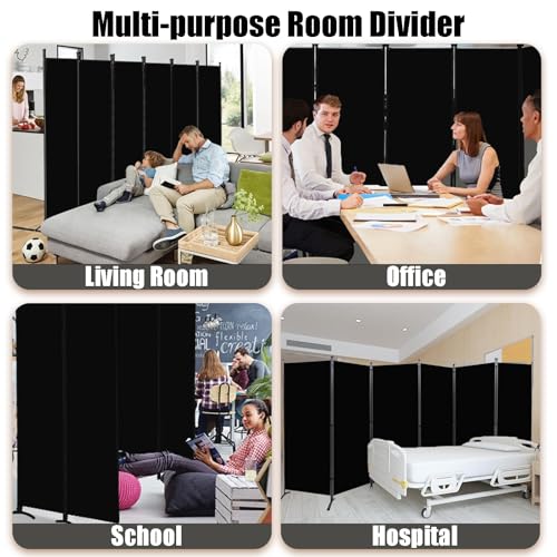 6 Panel Room Divider, Folding Privacy Screen, Freestanding Partition for Home Office P507