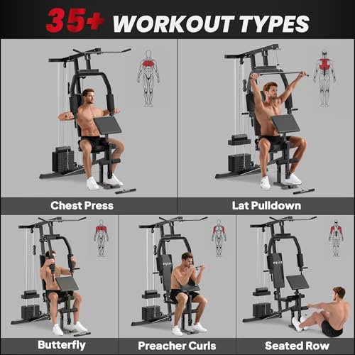 Home Gym System with 99Lbs Weight Stack for Full Body Workout U48999