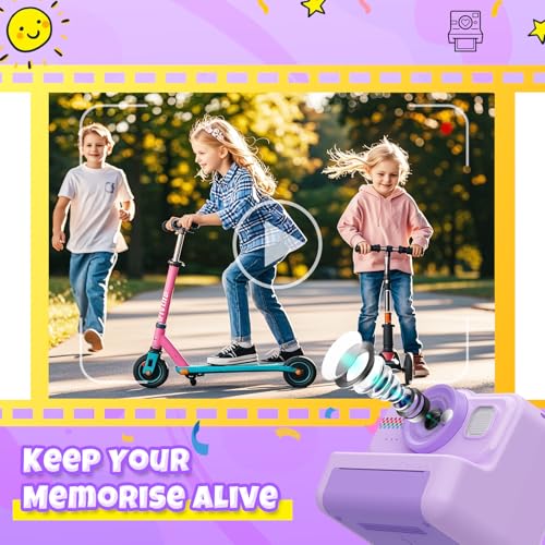 Kids Instant Print Camera 1080P HD with 3 Rolls Paper & 32GB Card V473