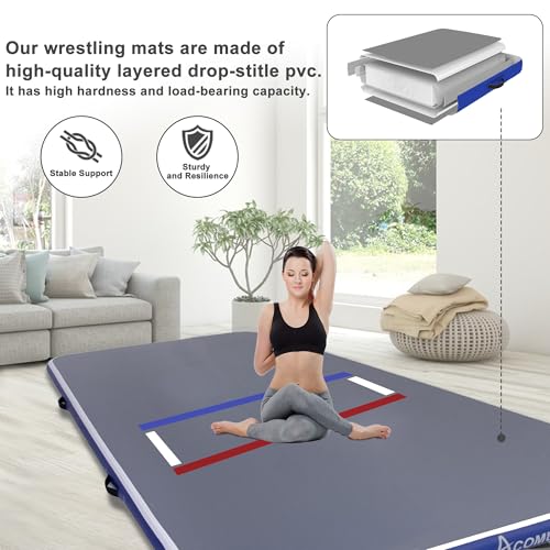 Inflatable Wrestling Mat 10FT/5FT, Portable Jiu Jitsu Mats for Home Training T136369
