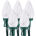 Brizled C9 Christmas Lights Cool White 16FT 25 LED Faceted Outdoor Christmas Lights Connectable Xmas Light 120V UL Certified for Tree, Holiday, House Decor