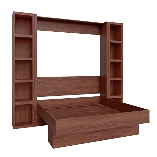 Queen Murphy Wall Bed with Two Bookshelves Y365306
