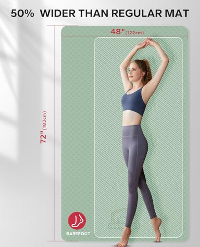 Extra Large Yoga Mat - 72x48, 1/4 Inch Thick, Non-Slip, Eco-Friendly L753346
