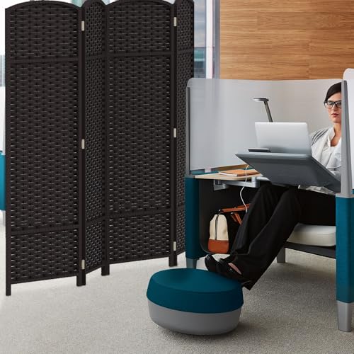 4 Panel Room Divider Screen 5.6 Ft Tall Folding Privacy Partition N658