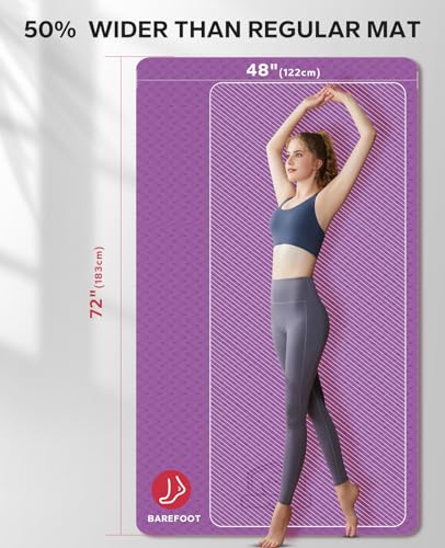 Extra Large Yoga Mat - 72x48, 1/4 Inch Thick, Non-Slip, Eco-Friendly L753346