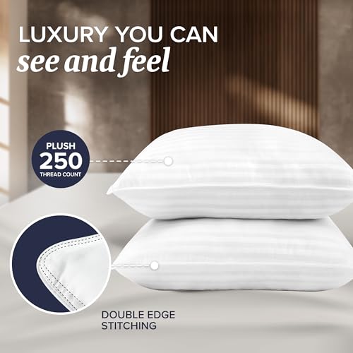 Bed Pillows Standard/Queen Size Set of 2 - Down Alternative Pillow for Sleeping R5876