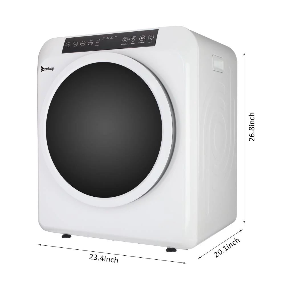 Compact Electric Clothes Dryer 13lbs Capacity Stainless Steel, White F4469