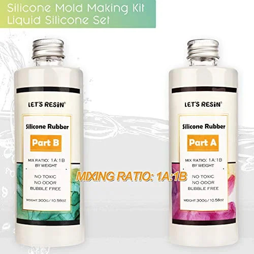 Silicone Mold Making Kit Liquid Silicone Rubber Non-Toxic Translucent Clear 21.16oz K7687
