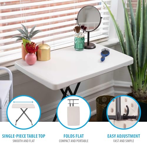 4-Foot Commercial Adjustable Folding Table, Almond E21012