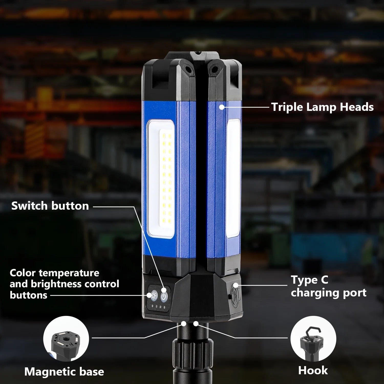 LED Work Light with Tripod, Rechargeable 2000 Lumens Q660