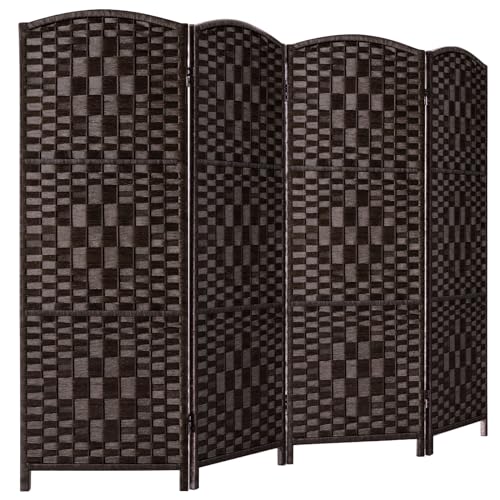 3 Panel Folding Room Divider, Privacy Screen, Dark Mocha S685