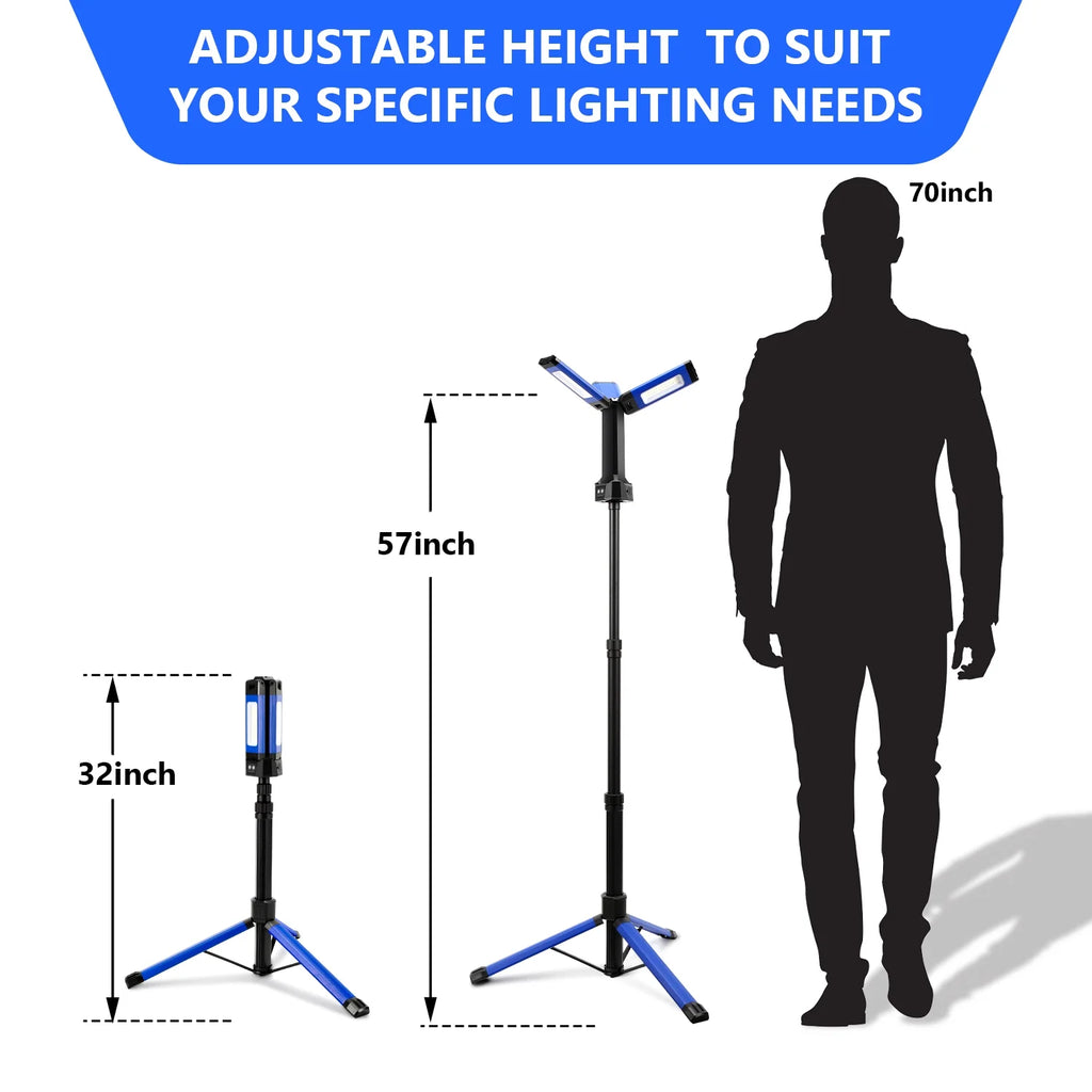 LED Work Light with Tripod, Rechargeable 2000 Lumens Q660
