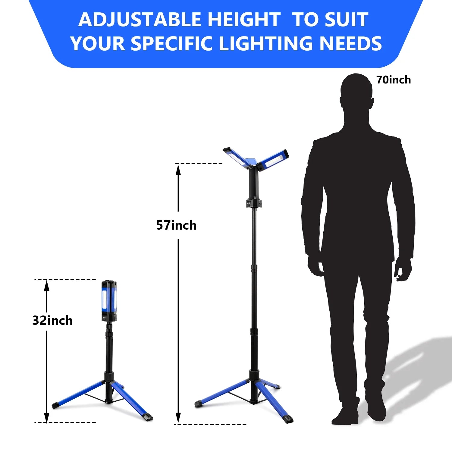 LED Work Light with Tripod, Rechargeable 2000 Lumens Q660
