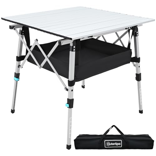 Portable Folding Camping Table with Adjustable Legs, Lightweight Aluminum K894