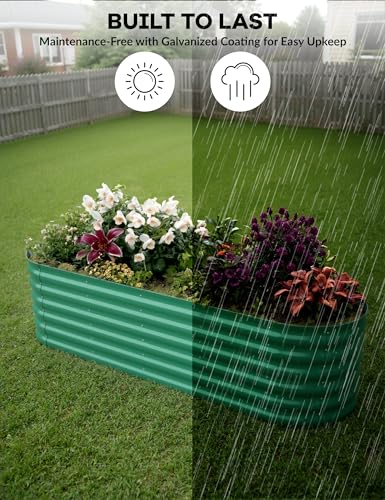 Galvanized Raised Garden Bed for Vegetables, Flowers, Outdoor D165