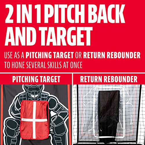 Baseball Pitching Target and Rebounder Net - 2-in-1 Pitch Trainer with Return Screen V5072