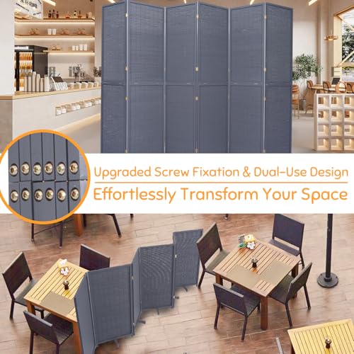 Bamboo Room Divider Folding Privacy Screen, 4 Panel, Beige T32841