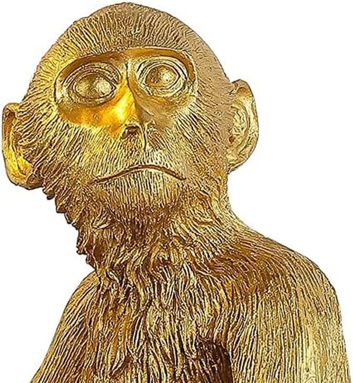Sitting Monkey Resin Lamp, Gold G5231