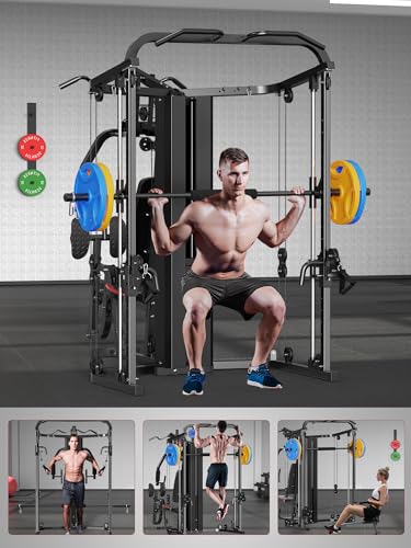 Multifunction Home Gym System with 138LB Weight Stack Y562012