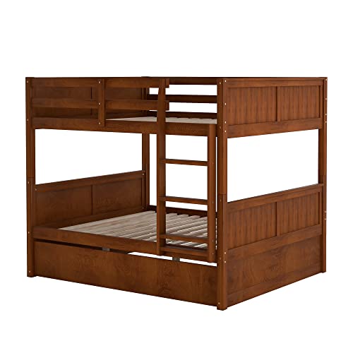 Twin Over Full Bunk Bed with Slide and Stairs for Kids E212