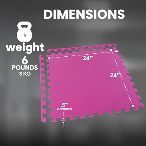 Puzzle Exercise Mat with EVA Foam Interlocking Tiles for MMA, Gymnastics and Home Gym N211438