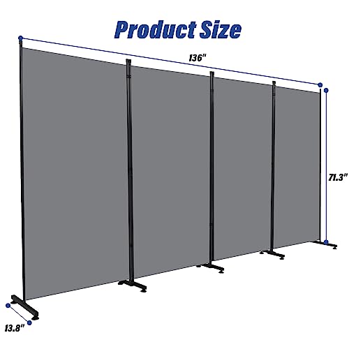 Room Divider 6ft 3 Panel Portable Fabric Partition Screen H7762